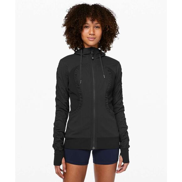 Lululemon Dance Studio Reversible Hooded Jacket Heathered Black 2 Athleisure - Picture 1 of 9